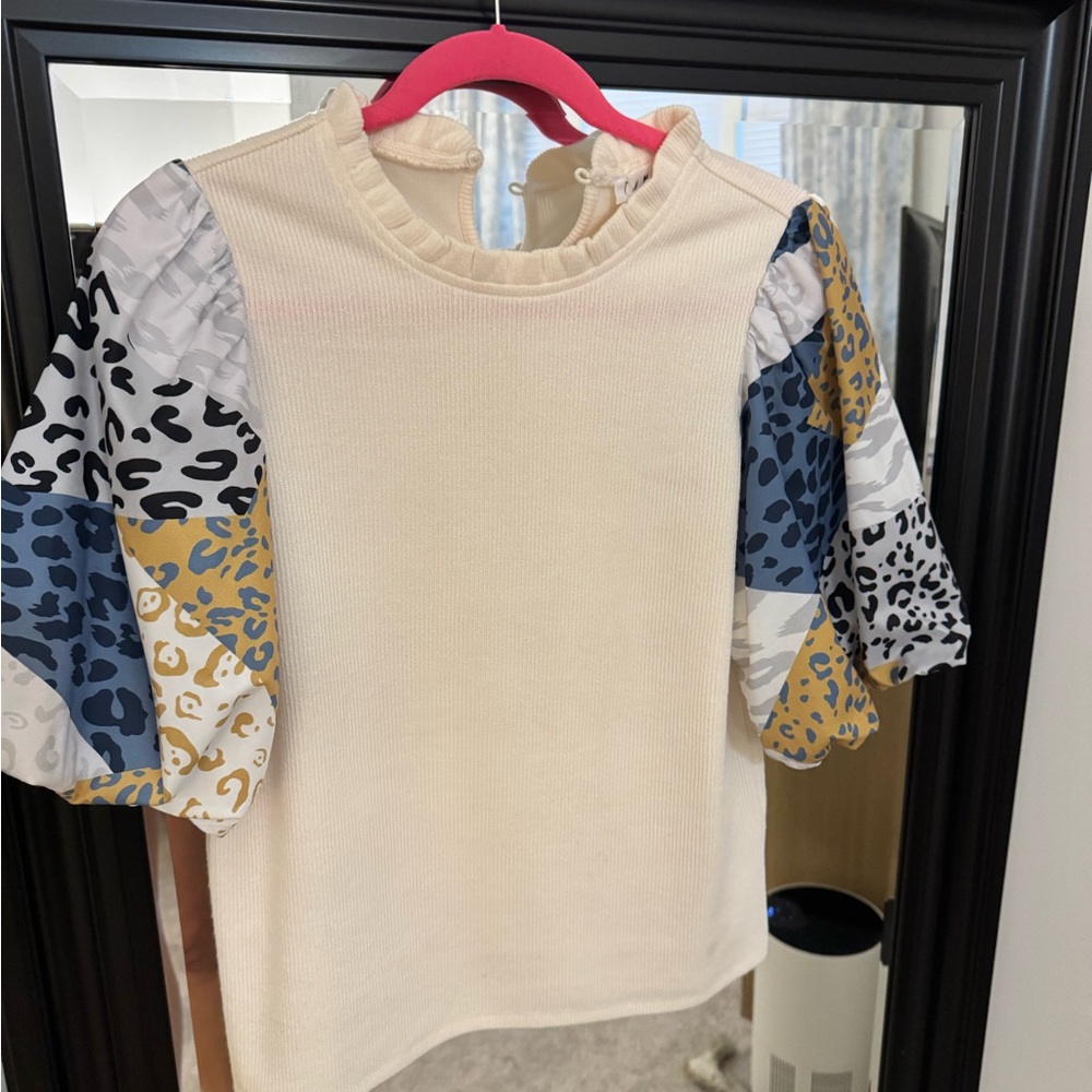 Colorful Patchwork Sleeve Top